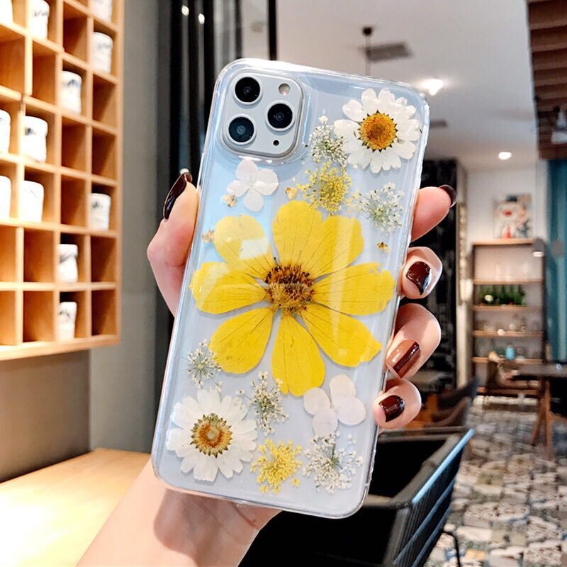 Yellow flowers on clear phone case image 3