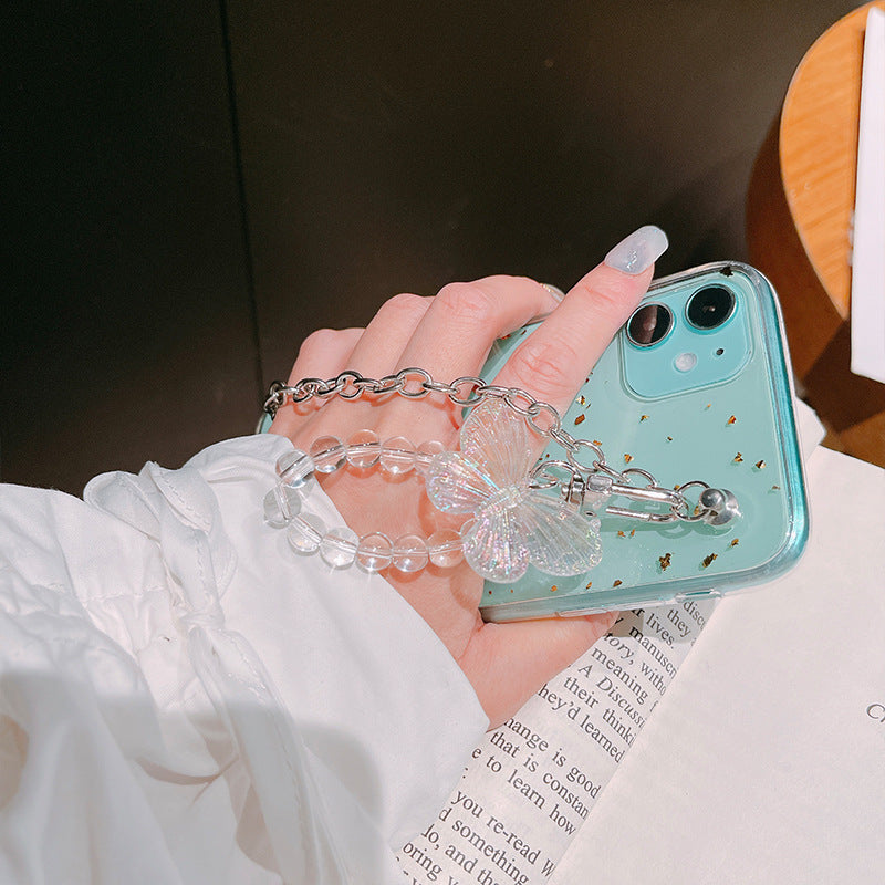 Stylish silver foil butterfly case for iPhone view 2