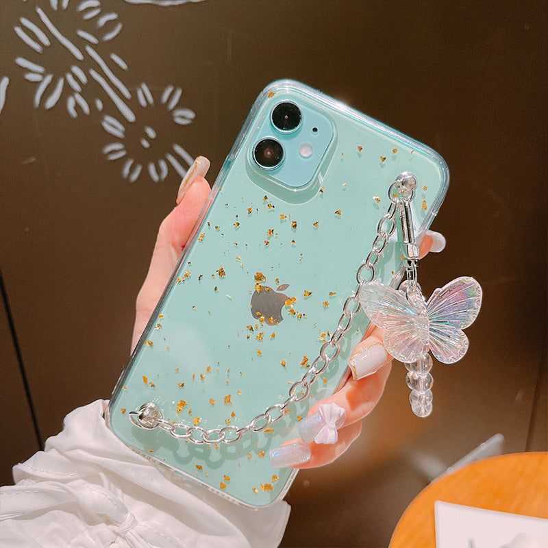 Stylish silver foil butterfly case for iPhone view 2