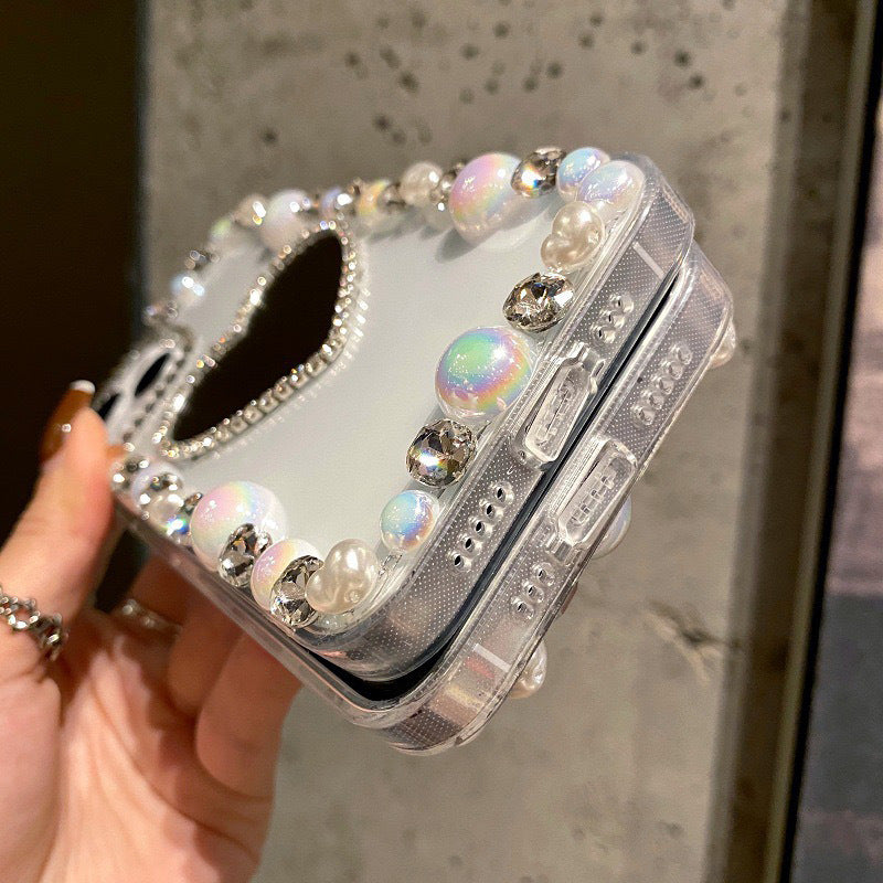 Acrylic iPhone case design with rhinestones