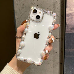 Colorful pearl rhinestone iPhone case options