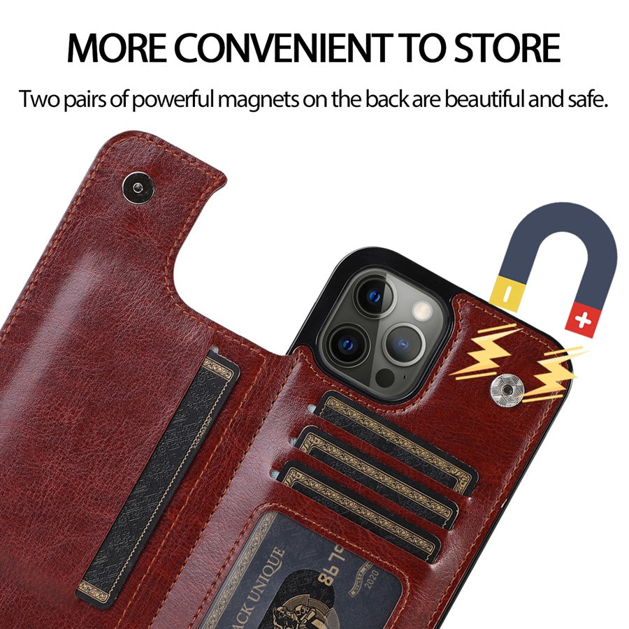 Premium TPU Wallet Case for iPhone 15 in black