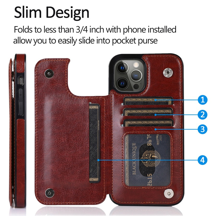 Stylish Multi-Card Holder iPhone Wallet Case