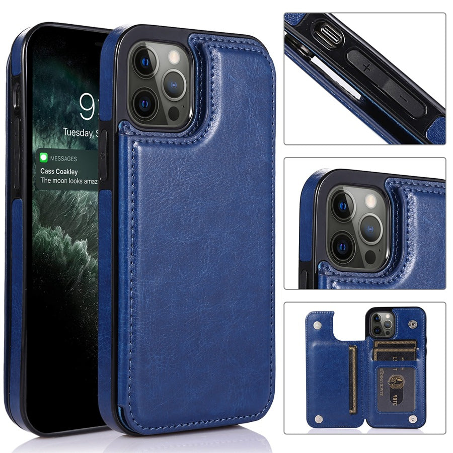 Rose Gold iPhone 15 Wallet Case on display