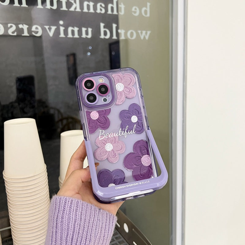 Purple Floral iPhone Case Close Up