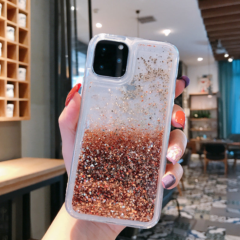 Glitter Liquid Sand Phone Case in Gold Starry Sand