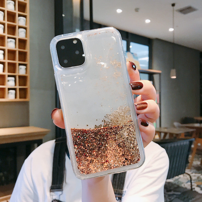Glitter Liquid Sand Phone Case in Silver Starry Sand