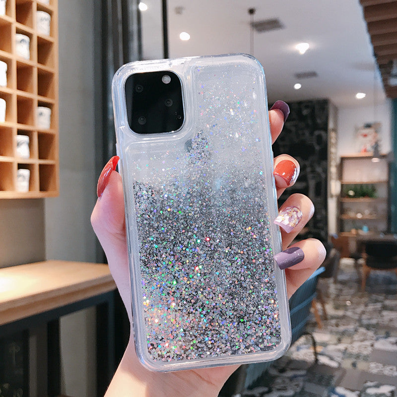 Silver Starry Sand phone case with glitters