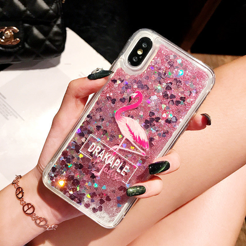 Close-up of TPU glitter phone case