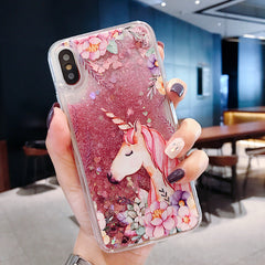 Cute unicorn glitter phone case for iPhone