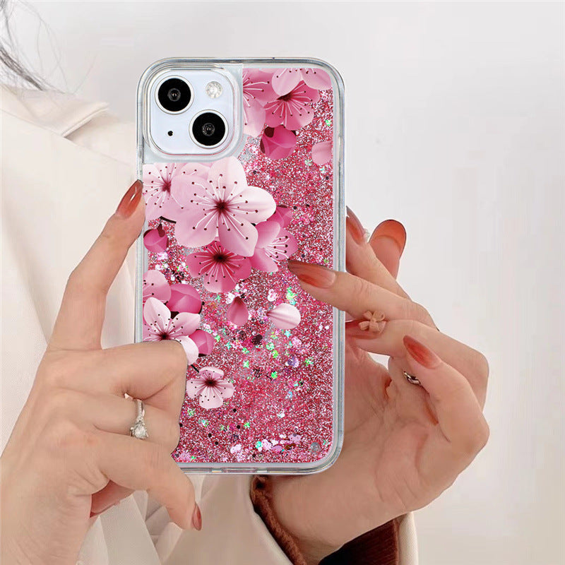 Close-up of TPU glitter phone case