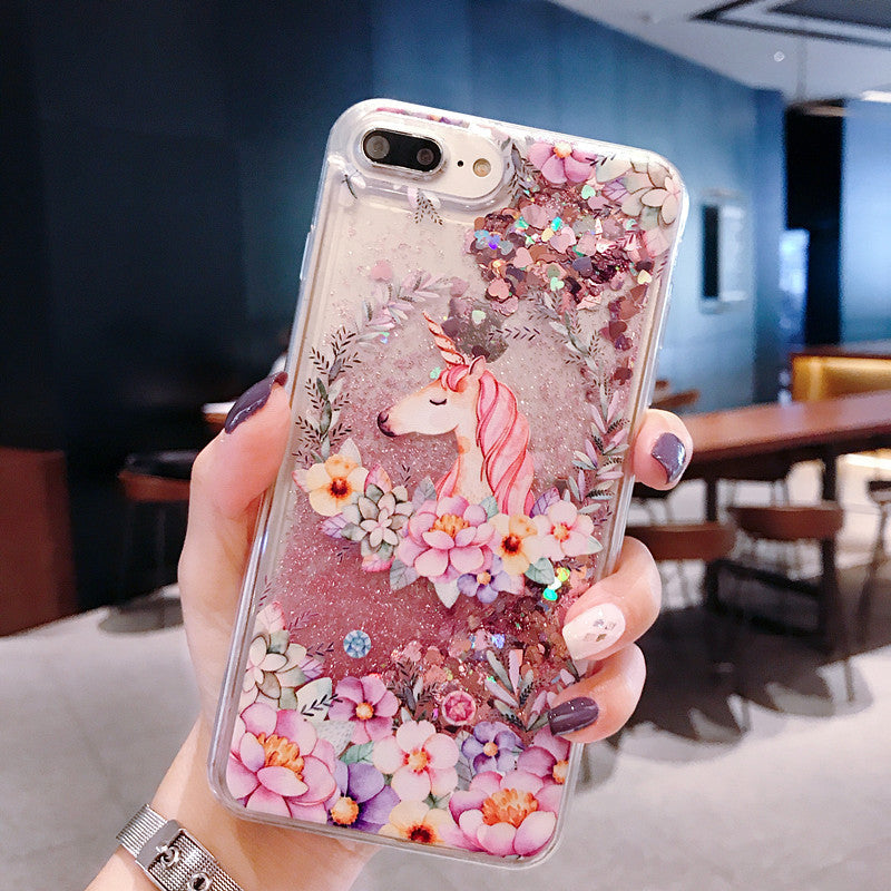 Close-up of TPU glitter phone case