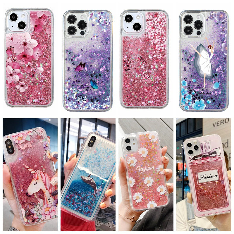 Close-up of TPU glitter phone case