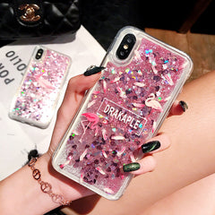 Glitter phone case with colourful floral design