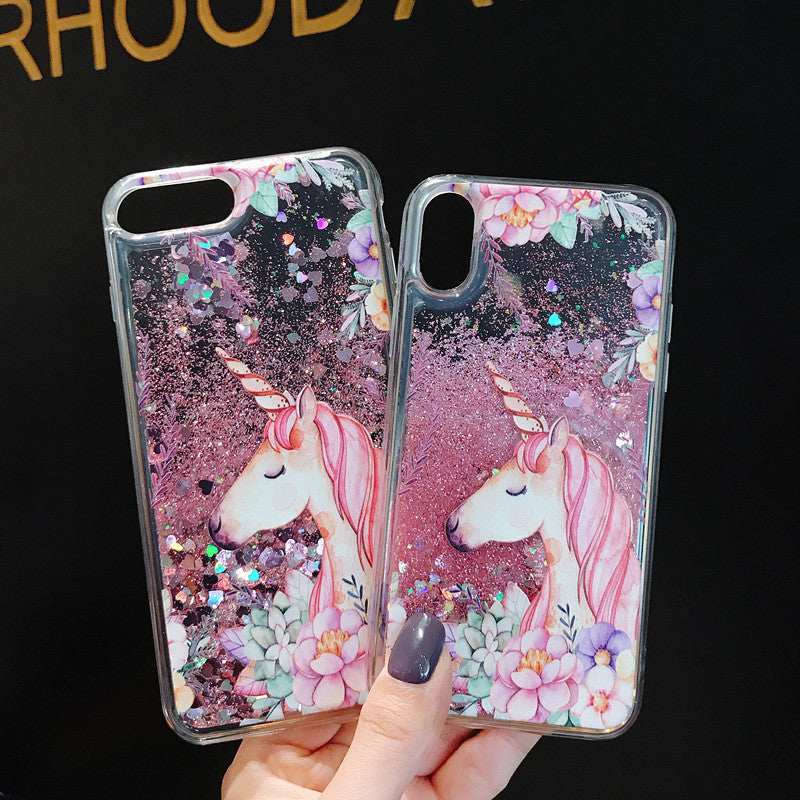 Front view of glittery phone case