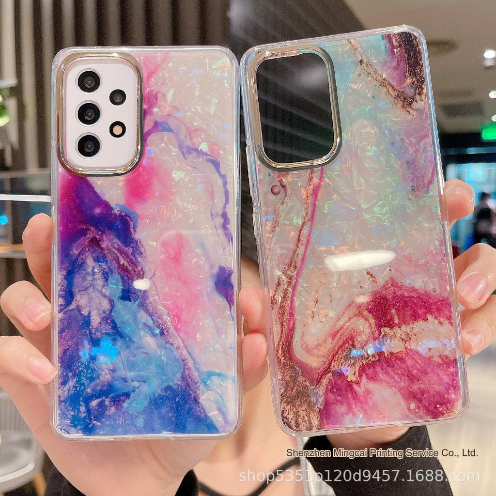 Sleek Marble Pattern iPhone Case in Rainbow