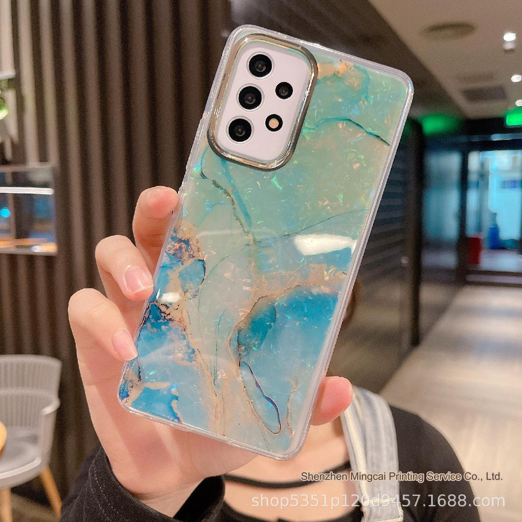 Sleek Marble Pattern iPhone Case in Rainbow