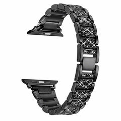 Black stainless steel Apple Watch band with sparkle
