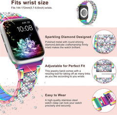 Black stainless steel Apple Watch band with sparkle