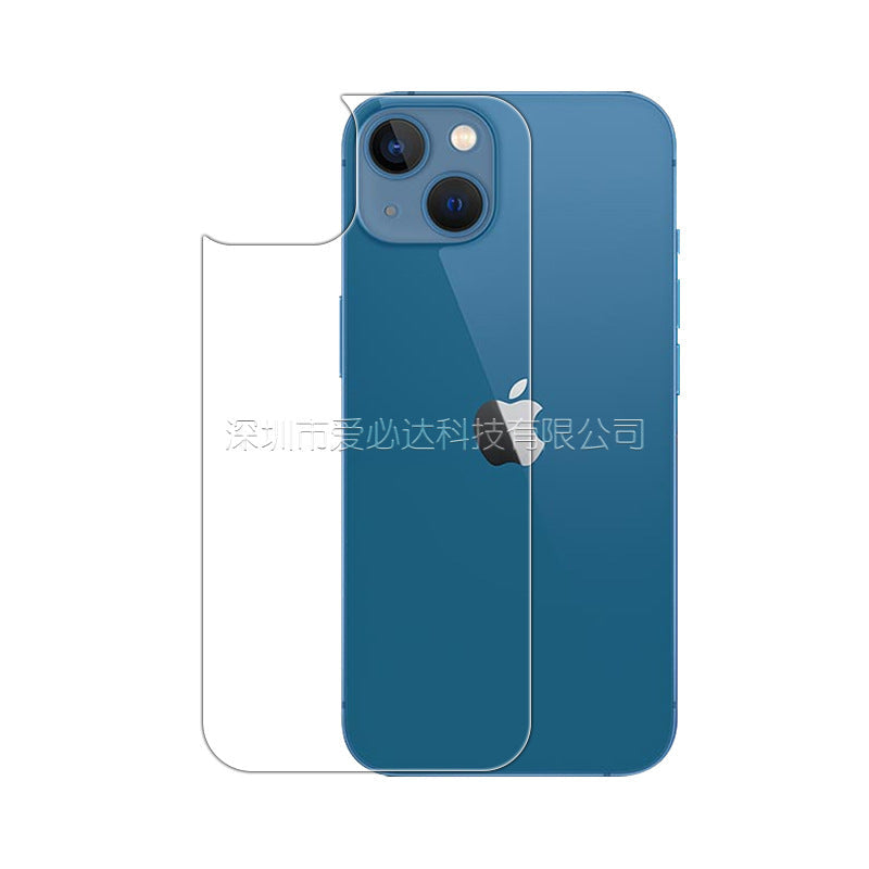 iPhone 14 with glass protector shown from different angles