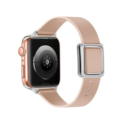 Black leather watch band for Apple Watch