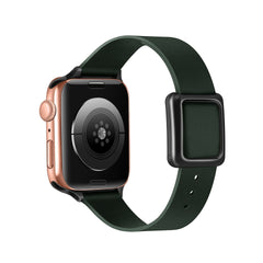 Black leather watch band for Apple Watch