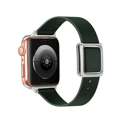 Stylish lifestyle shot of Apple Watch with leather band