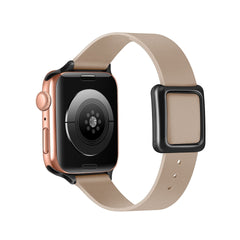 Genuine leather Apple Watch band in Starlight colour