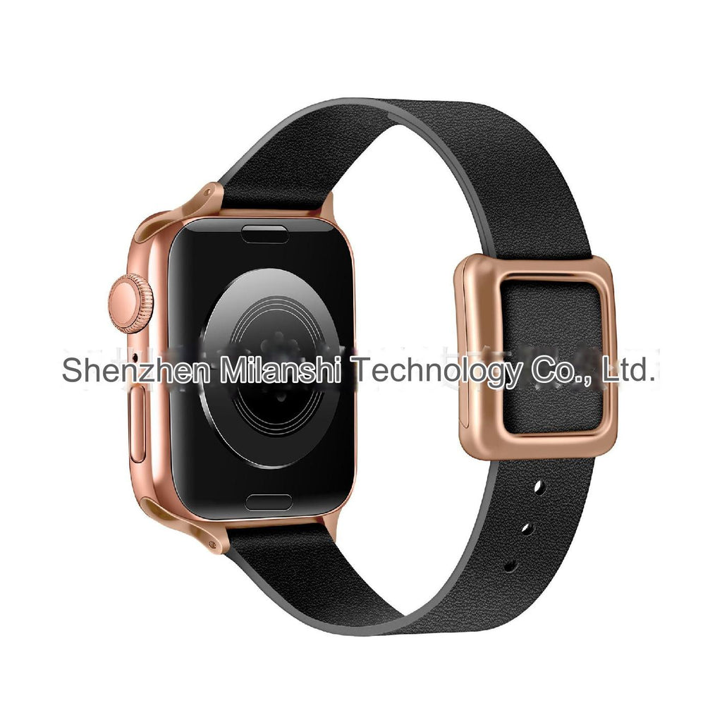Brown leather Apple Watch band