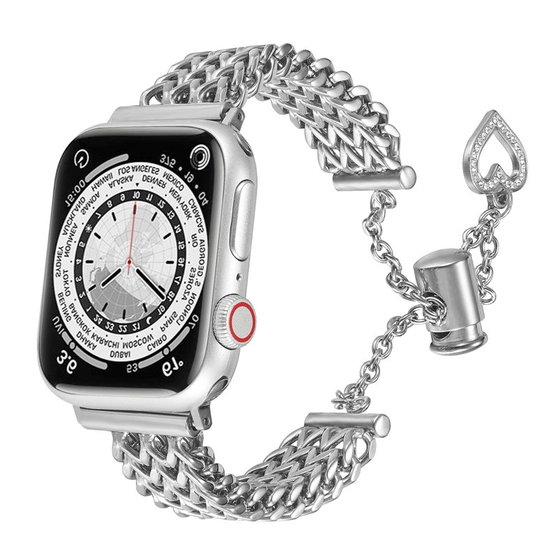 Stylish stainless steel heart woven chain bracelet image 1