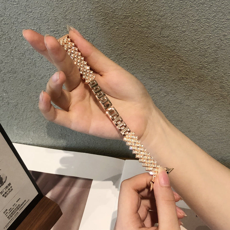 Stylish Metal Diamond Watch Band for Apple Watch Gold