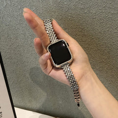 Stylish Metal Diamond Watch Band on wrist