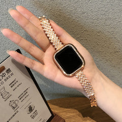 Stylish Metal Diamond Watch Band on wrist