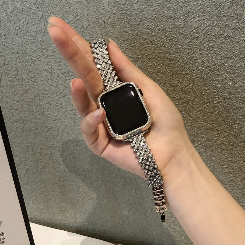 Stylish Metal Diamond Watch Band from a different angle