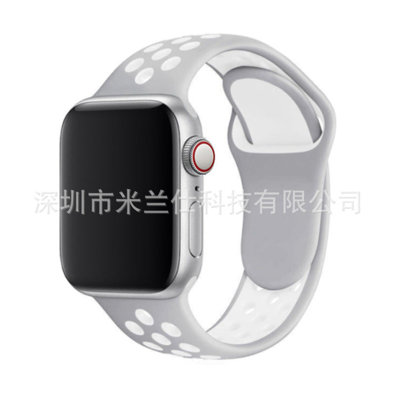 Image of dual colour silicone sport band for Apple Watch 10