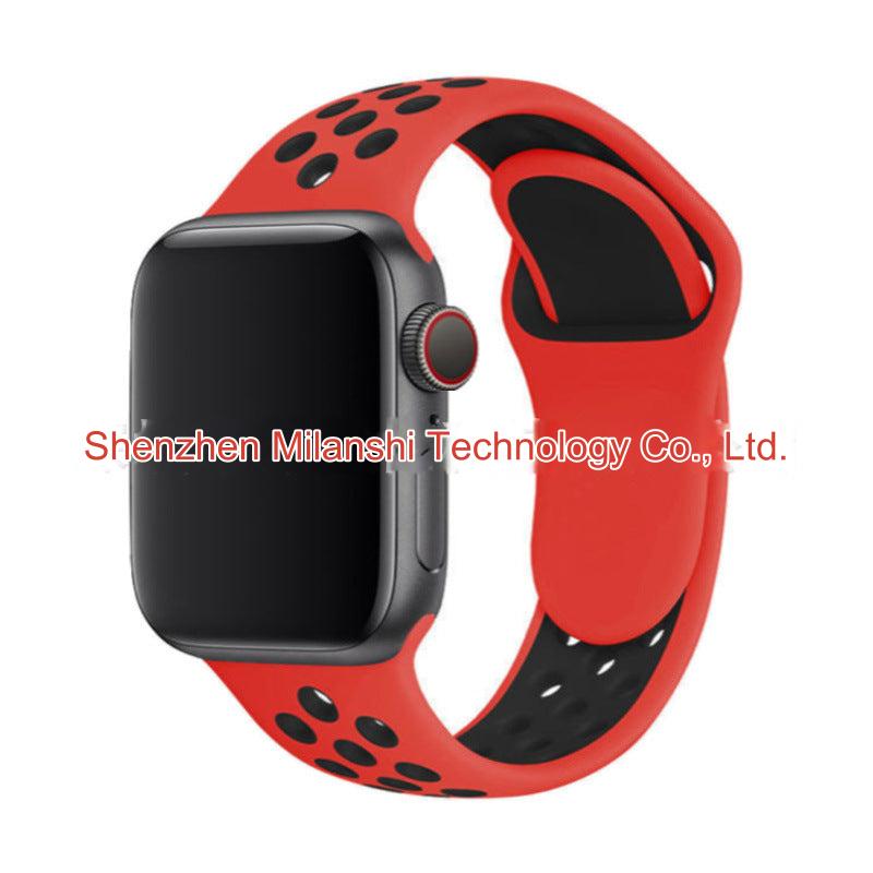 Image of dual colour silicone sport band for Apple Watch 4