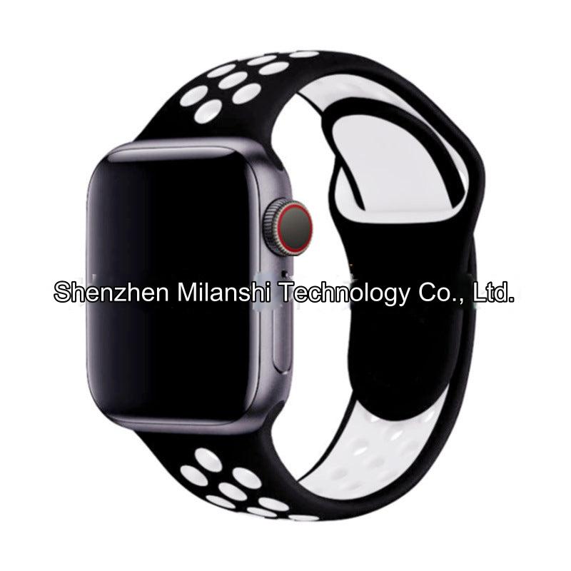 Image of dual colour silicone sport band for Apple Watch 5