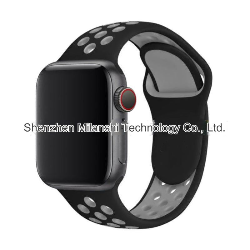 Image of dual colour silicone sport band for Apple Watch 6