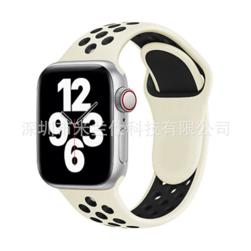 Image of dual colour silicone sport band for Apple Watch 3