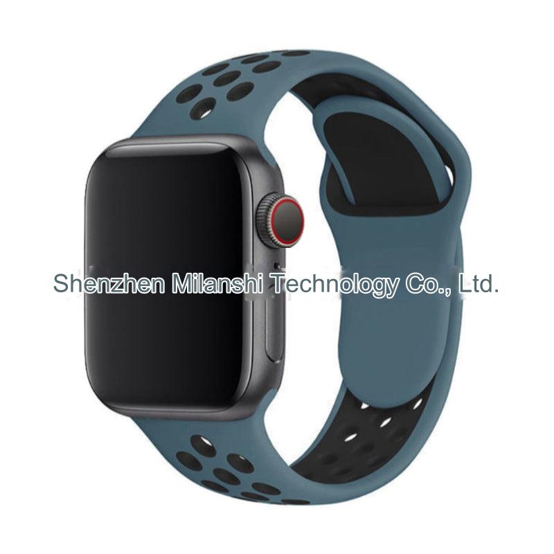 Image of dual colour silicone sport band for Apple Watch 4