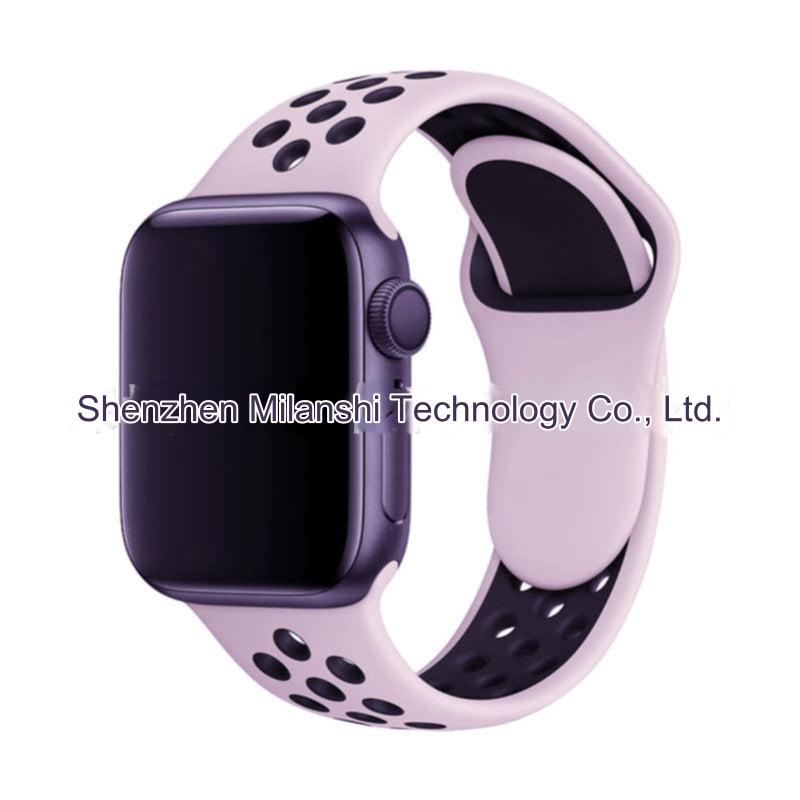 Image of dual colour silicone sport band for Apple Watch 6