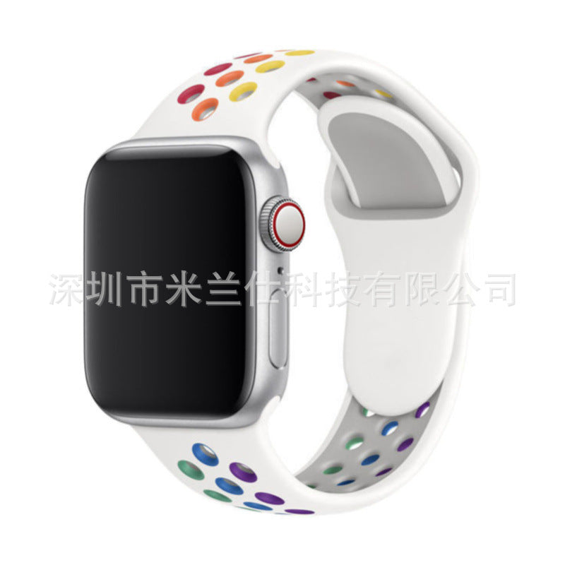 Image of dual colour silicone sport band for Apple Watch 9