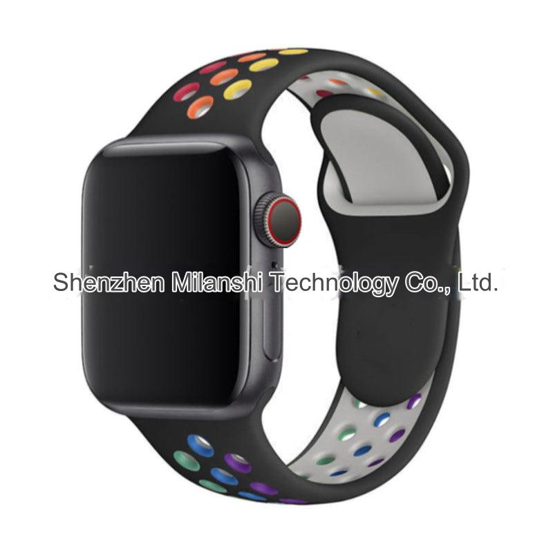 Image of dual colour silicone sport band for Apple Watch 10