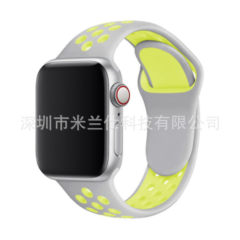 Image of dual colour silicone sport band for Apple Watch 8