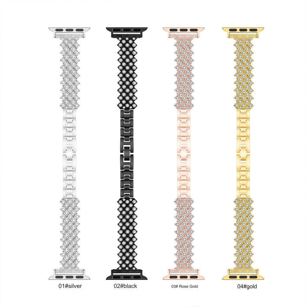Comfortable fit of the diamond-studded Apple Watch band
