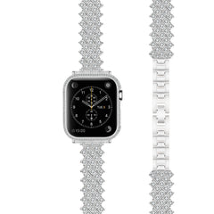 Chic style of diamond-studded watch band on wrist