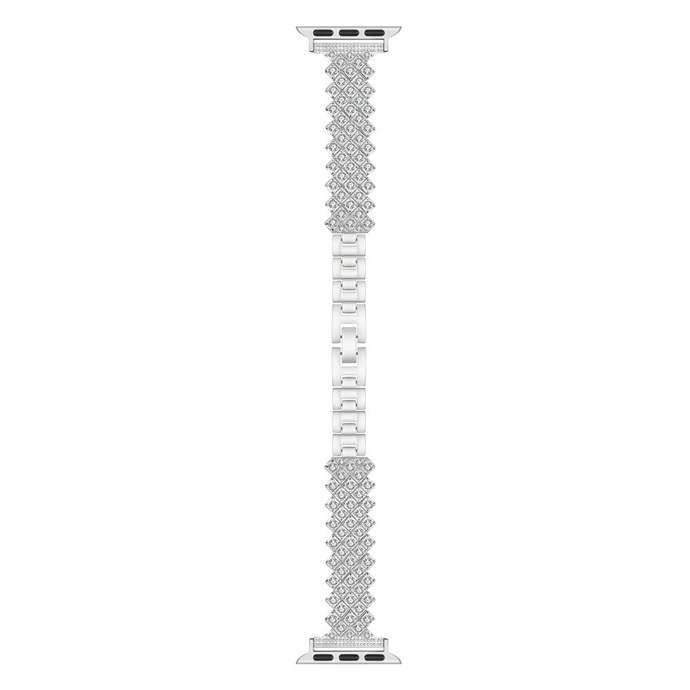Comfortable fit of the diamond-studded Apple Watch band