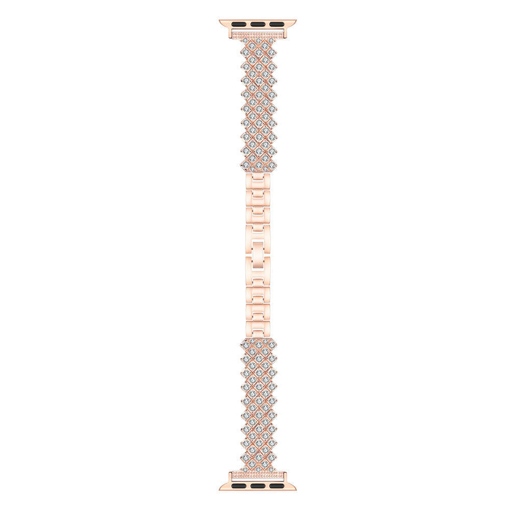 Elegant Apple Watch band in Rose Gold with diamond accents
