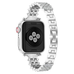 Black diamond-studded Apple Watch band showing details