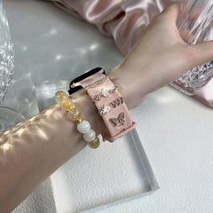 Decorative buckle on silicone watch strap